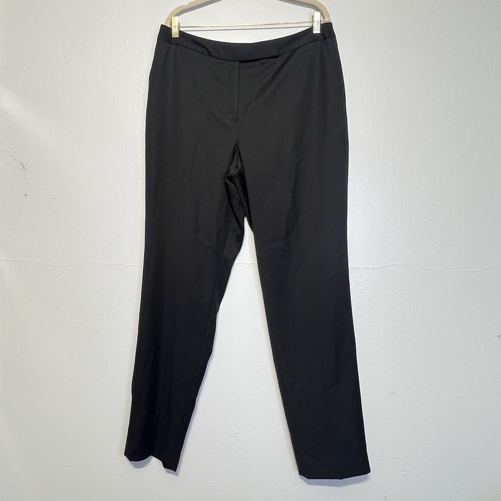 Vtg Talbots Pants Womens Size 14 Black Lined Wool‎ Blend Tapered Cut Classic
